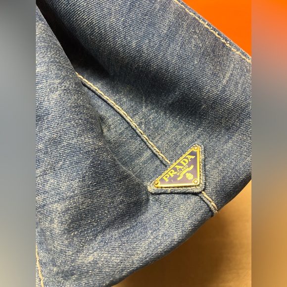 PRADA Large Denim Canapa Logo Tote-194 - Picture 7 of 16
